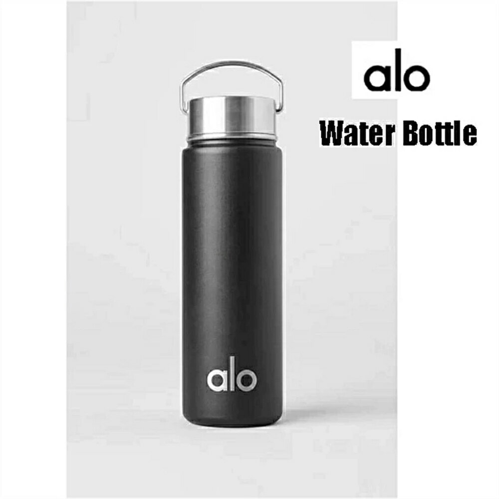 Rakuten - 【 SALE10%OFF】alo Yoga Water Bottle ウォーターボトル 普段使い用 アローヨガ 実用的 スタイリッシュ 通勤 通学 ジム ギフト シンプルブラック タンブラー ベストセラー商品 マイボトル ハンドル付き アルミニウム 軽量 ロゴ入りボトル お手入れ簡単 水分補給 おしゃれ