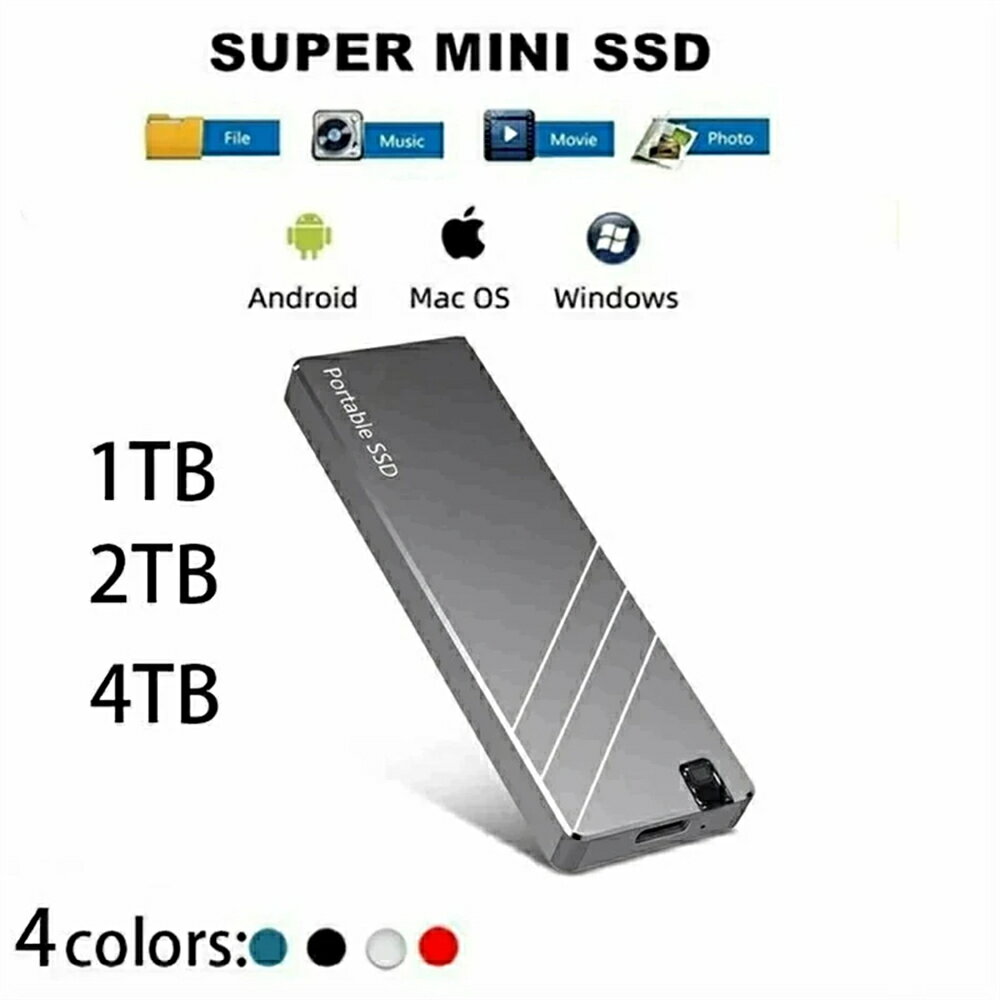 ポータブルSSD 外付け 1TB 2TB 4TB ハードディスク USB3.1 外付け 耐衝撃 強互換性...