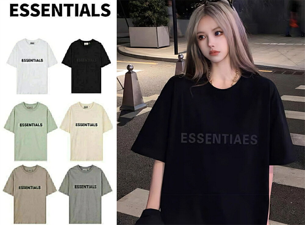 ★★★商品仕様★★★ ◎商品名：エッセンシャルズ Tシャツ ◎材質：コットン100％ ◎カラー：4色 サイズ/寸法 サイズ:cm S 　袖丈20　バスト114 　着丈73 M 　袖丈21 　バスト118 　着丈75 L 　袖丈22 　バスト122 　着丈77 XL 　袖丈23 　バスト126 　着丈79 ★★★注意★★★ ※画面上と実物とでは色に多少の違いがある場合がございますので、予めご了承下さい。 ※サイズ表記は目安ですので1～3CMの誤差は予めご了承ください。 1）モニターの発色の具合によって実際のものと色が異なる場合があります。 2）この商品は当店実店舗でも販売しております。在庫数の更新は随時行っておりますが、お買い上げいただいた商品が、品切れになってしまうこともございます。その場合、お客様には必ず連絡をいたしますが、万が一入荷予定がない場合は、キャンセルさせていただく場合もございますことをあらかじめご了承ください 3)サイズ感に関しては、かなり個体差のあるブランドとなります。 サイズは表記しておりますが、かなり個体差がありますので、表記サイズよりも大幅（10CM以上）に違う場合があります。 物により右と左の袖の長さが違う物や、同じサイズでもワンサイズ違っている場合などかなり個体差のあるブランドとなっております。 ですが元々がオーバーサイズの為、個体差を気にせず買われるお客様がほとんどです。 ロゴアイテムなどの定番に関しては、シーズンが変わると若干の仕様変更（プリントの位置、プリントの色、タグの縫製、ステッチの色味等）がある場合がありますが、商品自体の大幅な変更ではありませんので、商品の雰囲気が変わる事はありません。 ・2018年に設立された、 Fear of God (フィア オブ ゴッド) のディフュージョンライン Essentials (エッセンシャルズ)。Kanye West、Justin Bieber、BTSのRMも愛用しております。 ・ブランド名が示す通り、日々の着こなしに必要不可欠な定番アイテムの数々。ユースフルかつ、本ラインのFear of Godの様なハイセンスで洗練されたデザイン、シルエットが特徴です。 ★FOG Essentialsは製造段階で糸のほつれや汚れが付いている場合がございます。 また、パッケージ袋に汚れ、破れがある場合がございます。 FOG ESSENTIALS T-shirt 両面ロゴ Tシャツ バックプリント プリント メンズ レディース オーバーサイズ オフホワイト フィアオブゴッド Fear Of God　ユニセックス 春夏 夏 半袖 最新 正規品 男女兼用 新品 "※商品説明にはメーカー表記に基づき性能、サイズ、特徴を記載しております。 ※実際のご使用状況によっては表記通りの性能が発揮出来ない場合も御座いますのでご了承ください。 ※複数同時購入された場合でも同梱ができないため個別に送料がかかる場合がございます。 ※輸入商品となり、商品によりサイズが大きめや、タイトめの商品がございます。 ※サイズ感や、現物の色合いによる返品はお受け出来ません。 こちらの商品は並行輸入商品です。 ※ 海外製品のため縫製品質が日本とは異なり、縫製が雑、糸の始末ができていない場合もございますので予め御了承ください。 ※ 販売価格を抑えるため弊社では簡易包装での発送となります。あらかじめご了承ください。 ※輸入商品特有のパッケージの汚れや破れや輸送による本体の擦り傷等がある可能性が御座いますのでご理解、ご了承ください。 ※説明書など付属品は全て外国語表記となります。 ※こちらの商品は並行輸入商品の為、お買い物ガイドをご確認の上ご注文ください。"" ※お届け先が北海道・沖縄・離島の場合、1000円-2500円の別途送料を追加させていただきます、ご了承ください。"