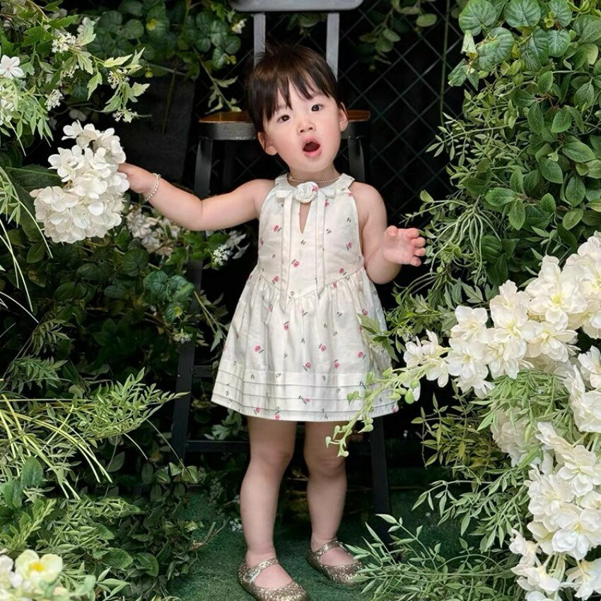 女の子ワンピース夏2025新型子供用フレッシュベストスカート赤ちゃんモダンで甘いプリンセススカート