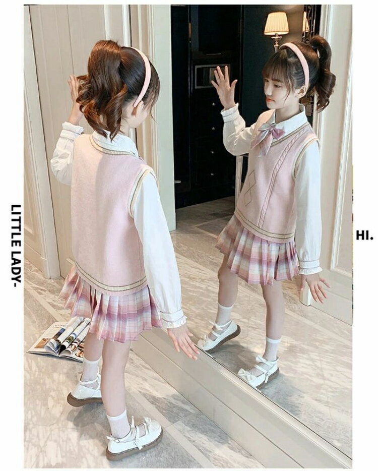 子供服 子供 かわいい ズボン 韓国 スーツ 3点セット スーツ 学生制服 フォーマル キッズ 女の子 シャツ ベスト スカート チェック柄 JK 上下セット 中学生 セーラー服 長袖スーツ 小学生 ジュニア 卒業式 卒園式 子ども 七五三 JK風 学園風