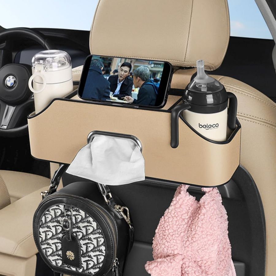 Coin Holder - 車用シートバック 多機能収納ボックス シートバックポケット 大容量 車 収納 車用収納ボックス 車 ドリンクホルダー 車用収納ポケット 後部座席収納 防水 防汚 取り付け簡単 後部座席用 収納バッグ 後部座席 車内収納袋 カー用品