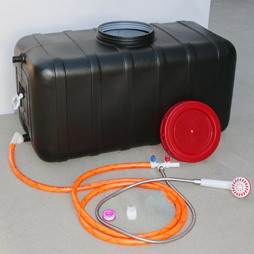 First Aid Supplies - 80L 太陽熱温水器、太陽光で水を暖める、屋外大容量シャワータンク、災害時に使用する 旅行 水遣り 海水浴 防災対策 太陽光で水を暖める エコ 非常 グッズ 便利