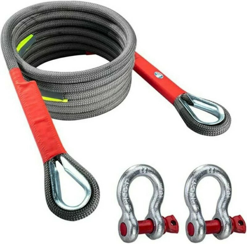 車用牽引ロープ 強度18トンから35トン 頑丈 耐久性 車 汎用タイプ 緊急ロープ 事故 故障 雪道 自然災害..