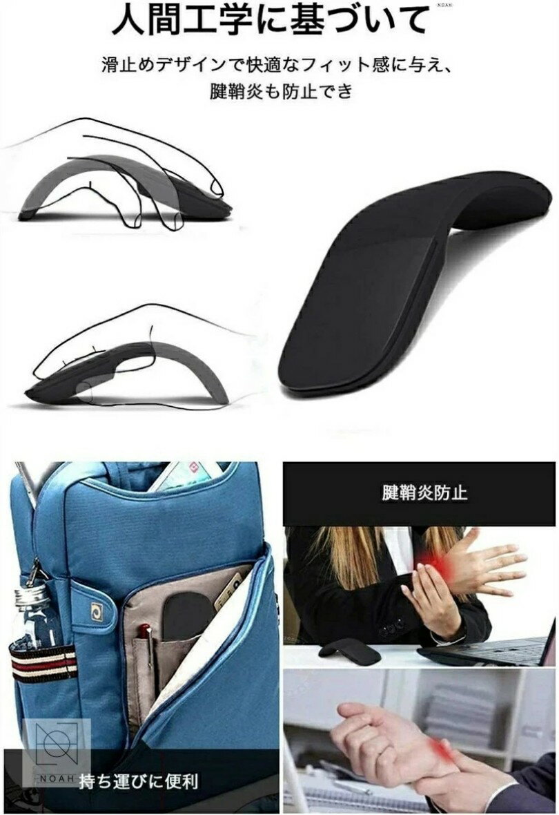 ワイヤレス マウス Bluetooth 無線 静音 薄型 持ち運び便利 iPad/Mac/Windows/Surface/Microsoft Proに対応 ブルー