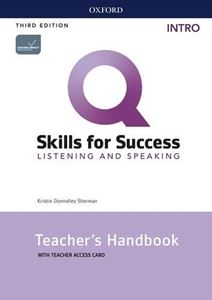 Q： Skills for Success 3／E： Listening and Speaking Intro Teacher’s Book Guide with Teacher’s Book Resource Access Code Card