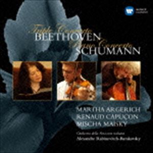 BEETHOVEN： TRIPLE CONCERTO ETC.詳しい納期他、ご注文時はお支払・送料・返品のページをご確認ください発売日2015/2/11マルタ・アルゲリッチ（p） / ベートーヴェン：三重協奏曲 シューマン：ピアノ協奏曲BEETHOVEN： TRIPLE CONCERTO ETC. ジャンル クラシック協奏曲 関連キーワード マルタ・アルゲリッチ（p）アレクサンドル・ラビノヴィチ（cond）スイス・イタリア語放送管弦楽団ルノー・カプソン（vn）ミッシャ・マイスキー（vc）アルゼンチン出身のピアニスト、マルタ・アルゲリッチの名盤シリーズ。本作は、アルゲリッチにとって初のトリプル・コンチェルト録音盤。マイスキー、カピュソンという二人の親友が支えた作品。　（C）RS封入特典解説付収録曲目11.三重協奏曲（ヴァイオリン、チェロ＆ピアノのための） ハ長調 作品56 第1楽章：アレグロ(16:55)2.三重協奏曲（ヴァイオリン、チェロ＆ピアノのための） ハ長調 作品56 第2楽章：ラルゴ(5:32)3.三重協奏曲（ヴァイオリン、チェロ＆ピアノのための） ハ長調 作品56 第3楽章：ロンド・アラ・ポラッ(12:54)4.ピアノ協奏曲 イ短調 作品54 第1楽章：アレグロ・アフェットゥオーソ(13:36)5.ピアノ協奏曲 イ短調 作品54 第2楽章：インテルメッツォ（アンダンティーノ・グラツィオーソ）(4:59)6.ピアノ協奏曲 イ短調 作品54 第3楽章：アレグロ・ヴィヴァーチェ(10:38) 種別 CD JAN 4943674202362 収録時間 64分37秒 組枚数 1 製作年 2014 販売元 ソニー・ミュージックソリューションズ登録日2014/12/02