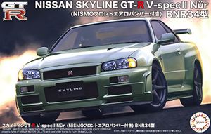 1/24 スカイラインGT-R V-specII Nur (NISMOフロントエアロバンパー付き) BNR34型 ID285 組み立て式プラモデル