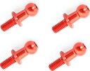 ジュラルミンφ4.8ピロボール (4個) L=6mm×N=6mm レッド WP-0093 RCパーツ