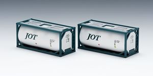 ISO20ftタンクコンテナ(フレームタイプ・日本石油輸送・グリーン・2個入) 3175 Nゲージ