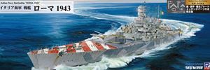 1/700 イタリア海軍 戦艦ローマ 1943 旗・旗竿・艦名プレートエッチングパーツ付き W264NH 組み立て式プラモデル