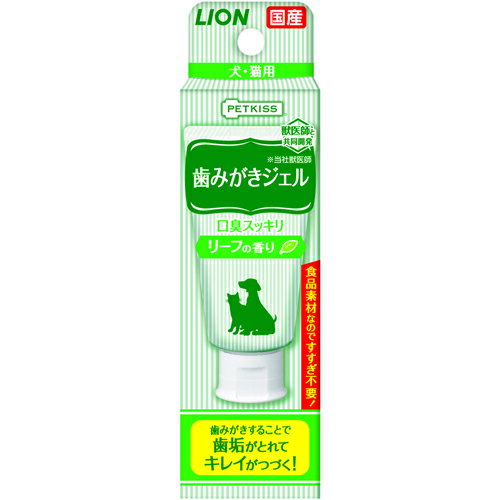 ライオン商事 ペットキス 歯みがきジェル リーフの香り （ペット用歯磨きジェル） 40g【ネコポス不可】
