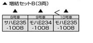 JR東日本E235系1000番台 横須賀・総武快速線 増結セットB(3両) 10-1704 Nゲージ