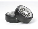 OP.1021 メッキメッシュホイール スーパードリフトタイヤ2本(24mm・+2) 54021 RCパーツ