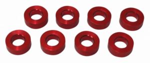 軽量アルミセッティングスペーサー レッド M3.0用 1.0mm厚 TP-43110 RCパーツ