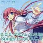 SONGS FROM D.C.2CD発売日2006/7/26詳しい納期他、ご注文時はご利用案内・返品のページをご確認くださいジャンルアニメ・ゲームゲーム音楽　アーティスト（ゲーム・ミュージック）美郷あき橋本みゆきAlchemy＋yozuca＊桃田佳世子収録時間29分07秒組枚数1商品説明（ゲーム・ミュージック） / D.C.II〜ダ・カーポII〜ボーカルアルバム： Songs from D.C.IISONGS FROM D.C.2「D．C〜ダ・カーポ〜」の正当な続編「D．C．II」のヴォーカル・アルバム。Yozuka＊、橋本みゆき、美郷あき、桃田佳世子、Alchemy＋他の楽曲を収録。描き下ろしジャケット関連キーワード（ゲーム・ミュージック） 美郷あき 橋本みゆき Alchemy＋ yozuca＊ 桃田佳世子 収録曲目101.beautiful flower(4:30)02.especially(4:42)03.TIME WILL SHINE(4:31)04.If… 〜I wish〜(5:13)05.まぶしくてみえない(4:25)06.Little Distance(3:44)07.ダ・カーポII〜あさきゆめみし君と〜（Short ver.）(2:02)商品スペック 種別 CD JAN 4540774505456 製作年 2006 販売元 バンダイナムコフィルムワークス登録日2006/10/20