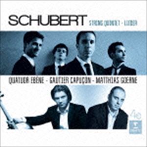 SCHUBERT： STRING QUINTET - LIEDERCD発売日2016/5/25詳しい納期他、ご注文時はご利用案内・返品のページをご確認くださいジャンルクラシック室内楽曲　アーティストエベーヌ弦楽四重奏団ゴーティエ・カプソン（vc）マティアス・ゲルネ（Br）ピエール・コロンブ（vn）ガブリエル・ル・マガデュール（vn）アドリアン・ボワソー（va）ラファエル・メルラン（vc）ローレーヌ・デュランテル（cb）収録時間72分04秒組枚数1商品説明エベーヌ弦楽四重奏団 / シューベルト：弦楽五重奏曲D.956＆歌曲SCHUBERT： STRING QUINTET - LIEDER気鋭のクァルテット／エベーヌ弦楽四重奏団が、新世代の注目のチェリスト／ゴーティエ・カピュソン、流麗な歌声と深い楽曲解釈で世界を代表するバリトン歌手／マティアス・ゲルネとともに織りなす、心に響くシューベルト作品集。「弦楽五重奏曲」は、シューベルトが2人のチェロ奏者を配して作曲した最晩年の作品。室内楽では異例の、演奏時間約50分という大作になっている。また“歌曲の王”として知られるシューベルトのメランコリックな歌曲たちも収録。2015年パリ録音。　（C）RS録音年：2015年9月26-28日、10月12、13日／収録場所：パリ、サル・コロン封入特典解説歌詞対訳付関連キーワードエベーヌ弦楽四重奏団 ゴーティエ・カプソン（vc） マティアス・ゲルネ（Br） ピエール・コロンブ（vn） ガブリエル・ル・マガデュール（vn） アドリアン・ボワソー（va） ラファエル・メルラン（vc） ローレーヌ・デュランテル（cb） 収録曲目101.弦楽五重奏曲 ハ長調 D.956 第1楽章：アレグロ・マ・ノン・トロッポ(20:00)02.弦楽五重奏曲 ハ長調 D.956 第2楽章：アダージョ(15:13)03.弦楽五重奏曲 ハ長調 D.956 第3楽章：スケルツォ.プレスト-トリオ.アンダンテ・ソステヌート(9:52)04.弦楽五重奏曲 ハ長調 D.956 第4楽章：アレグレット(9:49)05.歌曲 ギリシャの神々 D.677(4:19)06.歌曲 死と乙女 作品7-3 D.531(2:04)07.歌曲 若者と死 D.545(3:37)08.歌曲 アテュス D.585(4:18)09.歌曲 いとしい星 D.861(2:47)商品スペック 種別 CD JAN 4943674230501 製作年 2016 販売元 ソニー・ミュージックソリューションズ登録日2016/03/01