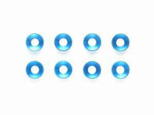 OP.1156 3mmアルミ皿ワッシャー（ブルー・8個） 54156 RCパーツ