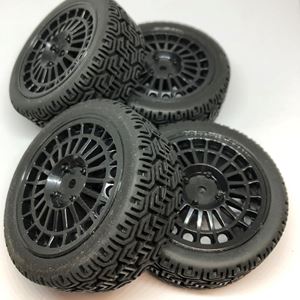 ハイグリップラリータイヤ&ホイール ブラックスポーク/接着済（4個入） RTS-02F RCパーツ
