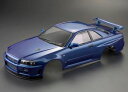 1/10 日産スカイラインGT-R BNR34 メタリックブルー 塗装済みボディ 48716 RCパーツ
