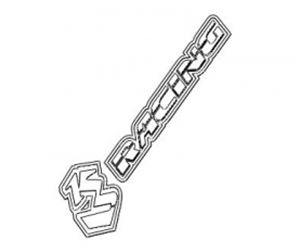 3Dデカール 3RACINGロゴ 60mm シルバー SAK-D607/SI RCパーツ