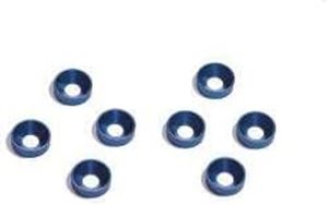 ジュラルミンM3皿ワッシャー ブルー 8pcs WP-0030 RCパーツ