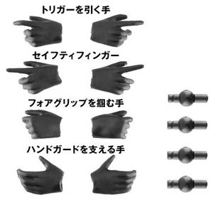リトルアーモリー LA-OP22 メガミデバイス用銃の持ち手ブラック 組み立て式プラモデル