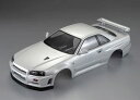 1/10 日産スカイラインGT-R BNR34 パールホワイト 塗装済みボディ 48644 RCパーツ