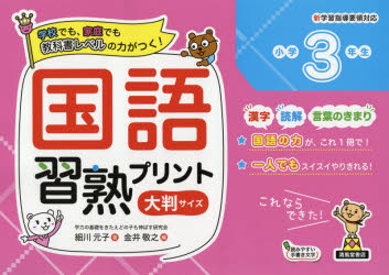 国語習熟プリント 学校でも、家庭でも教科書レベルの力がつく! 小学3年生 大判サイズ