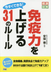 安保徹／監修健康図解本詳しい納期他、ご注文時はご利用案内・返品のページをご確認ください出版社名Gakken出版年月2015年01月サイズ127P 21cmISBNコード9784058004036生活 家庭医学 各科別療法商品説明今すぐできる!免疫力を上げる31のルールイマ スグ デキル メンエキリヨク オ アゲル サンジユウイチ ノ ル-ル ケンコウ ズカイ※ページ内の情報は告知なく変更になることがあります。あらかじめご了承ください登録日2015/01/07