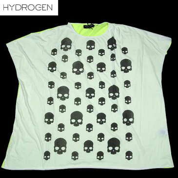 ハイドロゲン HYDROGEN レディース スカル カットソー 半袖 Tシャツ ホワイト イエロー 121104 OVERSKULL BIANCO/GIALLO 13S【送料無料】【smtb-TK】