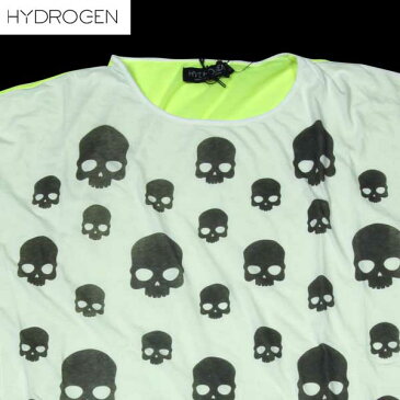 ハイドロゲン HYDROGEN レディース スカル カットソー 半袖 Tシャツ ホワイト イエロー 121104 OVERSKULL BIANCO/GIALLO 13S【送料無料】【smtb-TK】