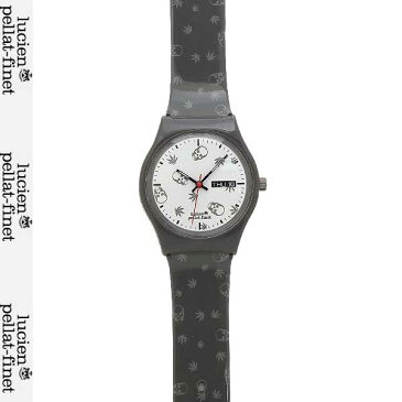 ルシアンペラフィネ lucien pellat-finet ユニセックス スカル ヘンプ リーフ モノグラム 腕時計 DR03 グレー 13S (R18064)【送料無料】【smtb-TK】