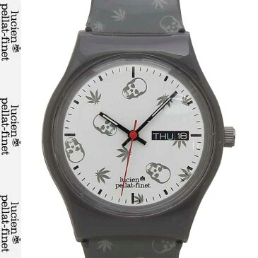 ルシアンペラフィネ lucien pellat-finet ユニセックス スカル ヘンプ リーフ モノグラム 腕時計 DR03 グレー 13S (R18064)【送料無料】【smtb-TK】