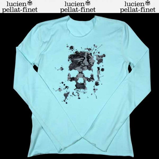 ルシアンペラフィネ lucien pellat-finet レディース トップス ロンT 長袖 ロゴ スモッグカモ柄・スカルロゴプリント付ロングTシャツ ターコイズブルー EVF1300 13S (R61950/R30975)【送料無料】【smtb-TK】 ルシアンペラフィネ lucien pellat-finet レディース トップス ロンT 長袖 ロゴ スモッグカモ柄・スカルロゴプリント付ロングTシャツ ターコイズブルー EVF1300 13S (R61950/R30975)【送料無料】【smtb-TK】