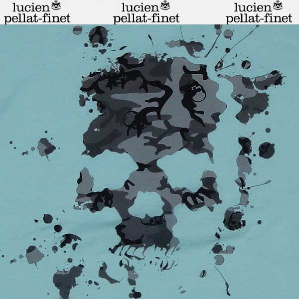 ルシアンペラフィネ lucien pellat-finet レディース トップス Tシャツ 半袖 ロゴ スモッグカモ柄スカルロゴプリント付Tシャツ ターコイズブルー EVF1303 13S (R58800)【送料無料】【smtb-TK】