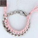 GEISHA LOVE ゲイシャ ラブ チェーン ブレスレット バングル SILVER/PINK 13S (R9450)