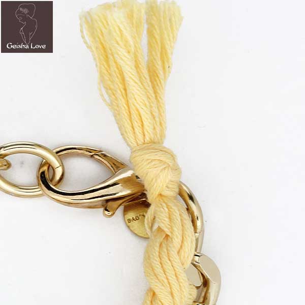 GEISHA LOVE ゲイシャ ラブ チェーン ブレスレット バングル GOLD/YELLOW (R9450) 金色　黄色13S 3