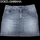 ドルチェ&ガッバーナ DOLCE&GABBANA レディース パンツ ボトムス スカート ドルガバロゴメタルプレート付きデニムミニスカート ウォッシュドブルー ...