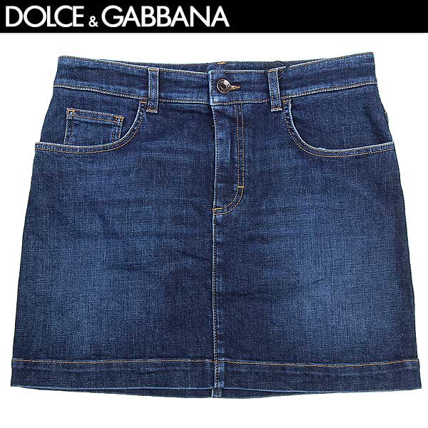 ドルチェ＆ガッバーナ DOLCE&GABBANA ドルガバ レディース パンツ ボトムス スカート ドルガバロゴメタルプレート付きデニムミニスカート インディゴブルー 青 F4O40D G868H B3895 13S (R41160/R38800)【送料無料】【smtb-TK】