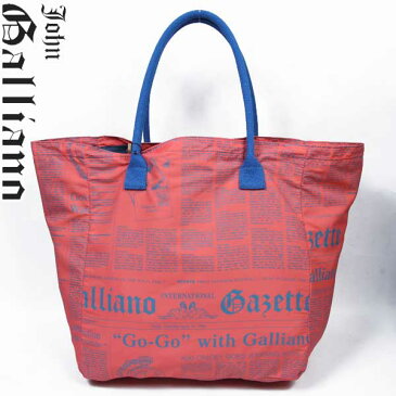 ジョンガリアーノ JOHN GALLIANO グッズ ナイロン トートバッグ ガゼッタ柄 W60 H723 4035 13S (R23800)【送料無料】【smtb-TK】