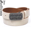 ジョンガリアーノ JOHN GALLIANO メンズ 小物 ベルト レザーベルト ロゴバックルレザーベルト ユニセックス可 アイボリー 6R0F06 80564...