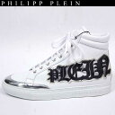 フィリッププレイン PHILIPP PLEIN メンズ 靴 スニーカー ハイカット ロゴワッペン・ソールロゴ刻印入りハイカットスニーカー ホワイト SM9800...