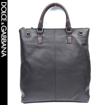 ドルチェ&ガッバーナ DOLCE&GABBANA メンズ バッグ 鞄 レザーバッグ トートバッグ 縦長トートバッグ マルチポケット ドルガバロゴプレート付きレザートートバッグ ユニセックス可 ブラウン 茶 BM0980 A7090 80051 13A (R133400)【送料無料】【smtb-TK】