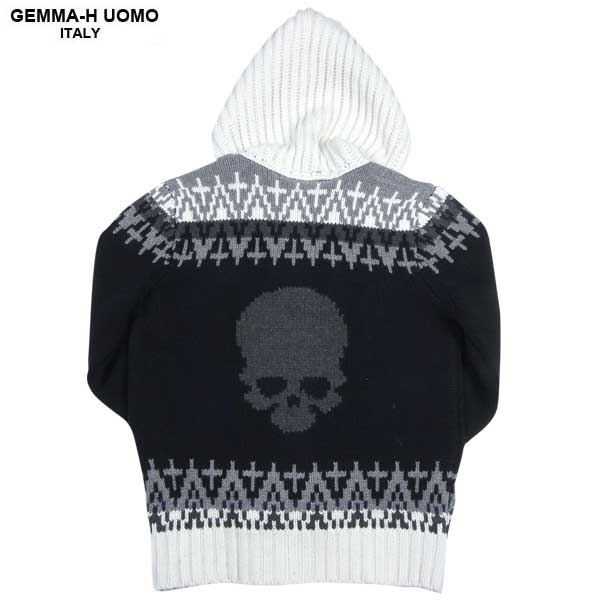 ジャンマアッカウォモ GEMMA-HUOMO メンズ ジャガード編み ジップアップ パーカー umt cow T104 4_BLACK/WHITE 13A【smtb-TK】 ジャンマアッカウォモ GEMMA-HUOMO メンズ ジャガード編み ジップアップ パーカー umt cow T104 4_BLACK/WHITE 13A【smtb-TK】