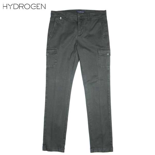 乐天商城 - ハイドロゲン HYDROGEN メンズ ボトムス パンツ カーゴパンツ ミリタリー スカルロゴ入りスリムカーゴパンツ カーキ 130201 VERDE/MILITARE 164 13A (R39900)【送料無料】【smtb-TK】