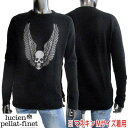 ルシアンペラフィネ lucien pellat-finet メンズ トップス ニット セーター 長袖 ロゴ フロント翼スカルロゴ付カシミヤライトニット ブラック...