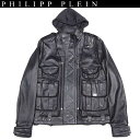 フィリッププレイン PHILIPP PLEIN メンズ アウター ジャケット レザージャケット ロゴ マルチポケット・ジップロゴ刻印付きラムスキンレザージャケッ...