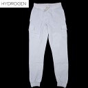 ハイドロゲン HYDROGEN メンズ ボトムス パンツ スウェットパンツ ドローコード カーゴポケット付リブパンツ ホワイト 白 110080 001 12A (R31500)