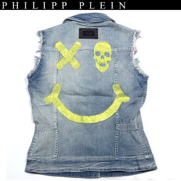 フィリッププレイン PHILIPP PLEIN レディース デニム ベスト smile SS14 CW260271 07MB merldlan blue 14S (R20800)【送料無料】【smtb-TK】